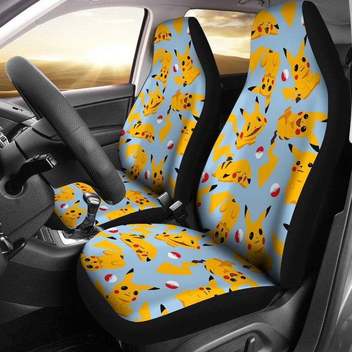 Pikachu Red Seat Covers Pokemon Pattern Anime Car Seat Covers