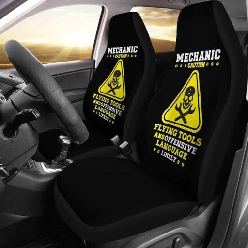 Mechanic Caution Flying Tools Car Seat Covers