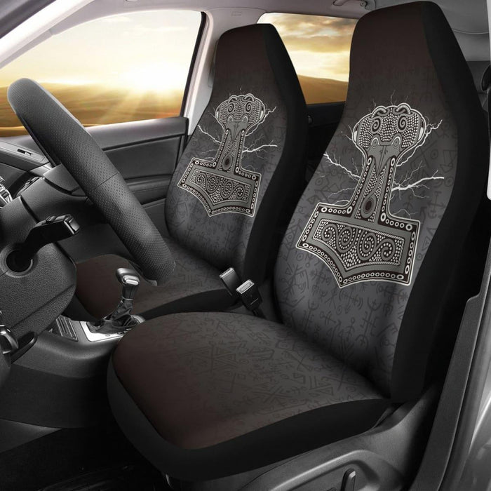 Mjollnir Of Odin In Viking Style Car Seat Covers