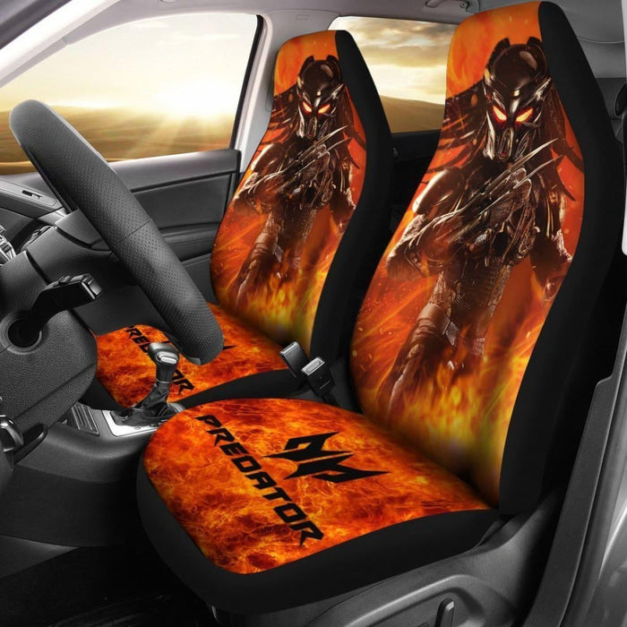 The Predator Orange Design Car Seat Covers